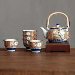 Miyabi Japanese Tea Set – 6-Piece Ceramic Set – Golden Imari