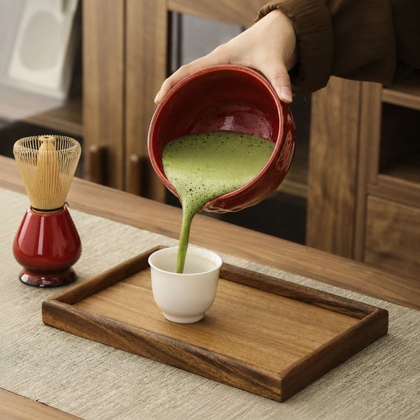 Akari Matcha Set – 5-Piece Ceramic Ceremony Kit – Crimson Red