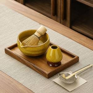 Akari Matcha set – 5-Piece ceramic ceremony kit – Golden Yellow