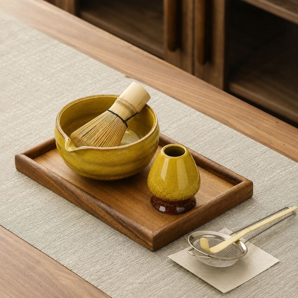 Akari Matcha set – 5-Piece ceramic ceremony kit – Golden Yellow
