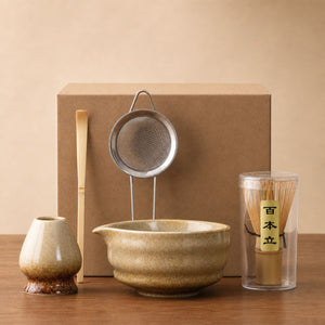 Akari Matcha set – 5-Piece ceramic ceremony kit – Sand Beige