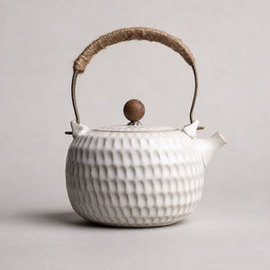 Anji Chinese ceramic teapot – 430ml Textured White