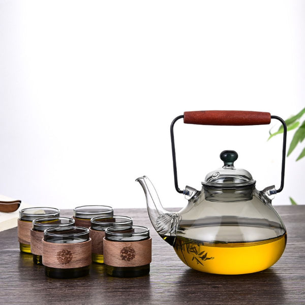 Arven Glass teapot with wooden handle – 1L