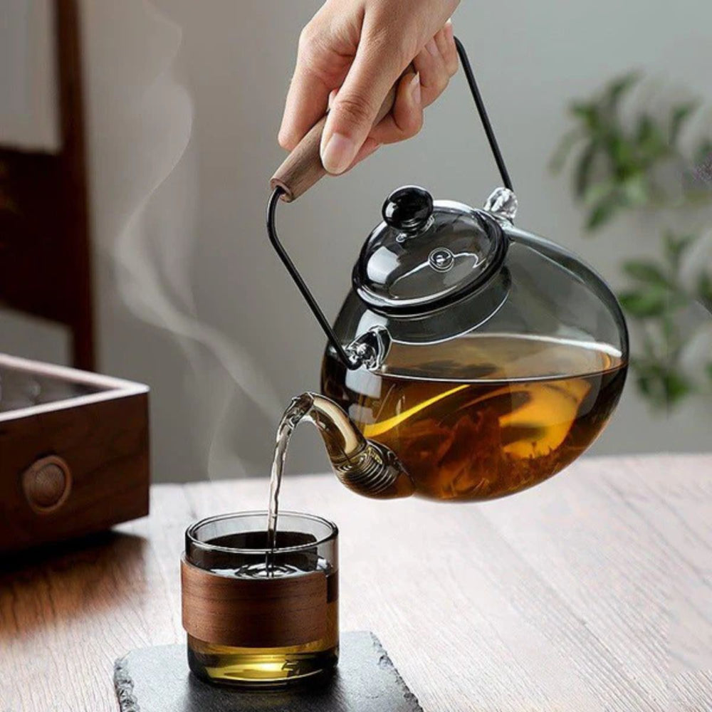 Arven Glass teapot with wooden handle – 1L