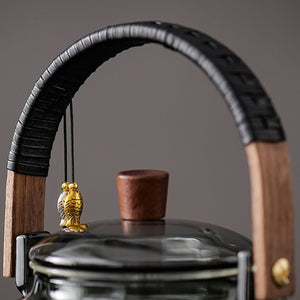 Ayame Glass Teapot with Infuser – Smoked Floral 1200 ml