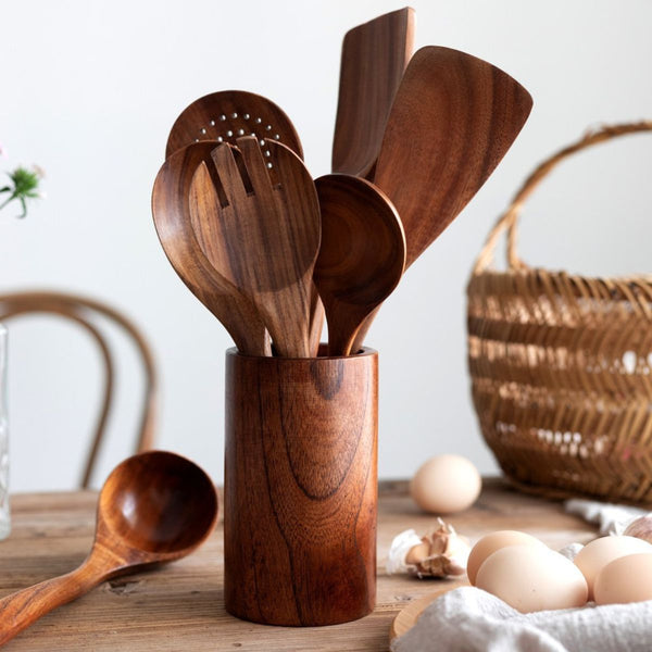 Eren Teak kitchen utensil set – 9 Piece
