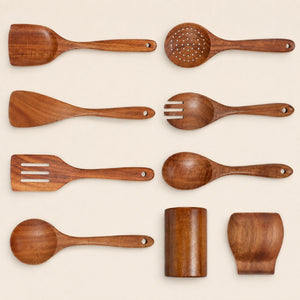 Eren Teak kitchen utensil set – 9 Piece