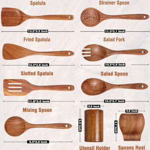 Eren Teak kitchen utensil set – 9 Piece