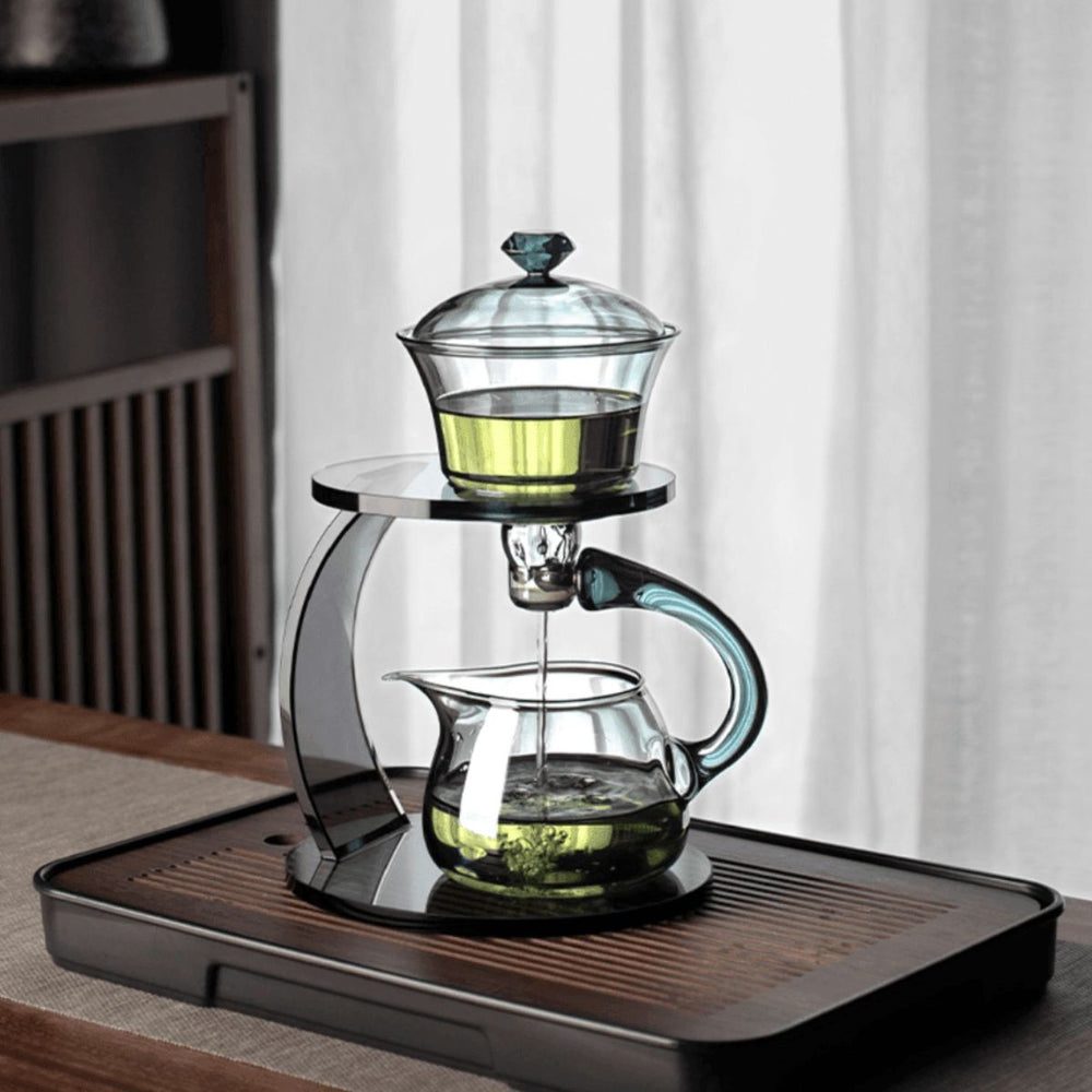 Halo Glass tea brewing set with magnetic dispenser