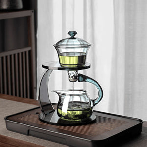 Halo Glass tea brewing set with magnetic dispenser