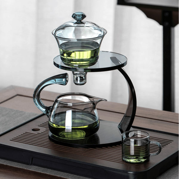 Halo Glass tea brewing set with magnetic dispenser