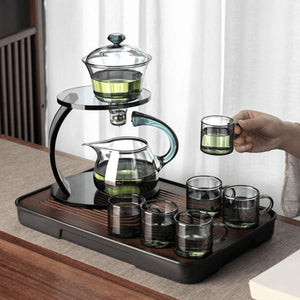 Halo Glass tea brewing set with magnetic dispenser