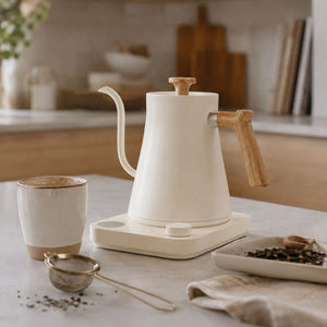 Kairo Electric gooseneck kettle with temperature control – 0.9L, 1200W - Warm White