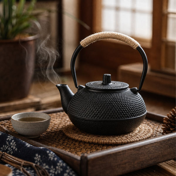 Kaito Cast iron teapot with infuser – Obsidian Black