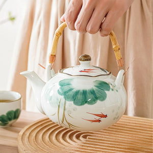 Kingyo Japanese Tea Set – Hand-Painted Ceramic – 5-Piece