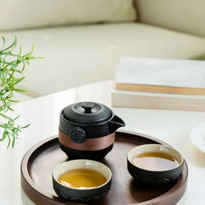 Mei Chinese travel tea set – Ceramic – Black