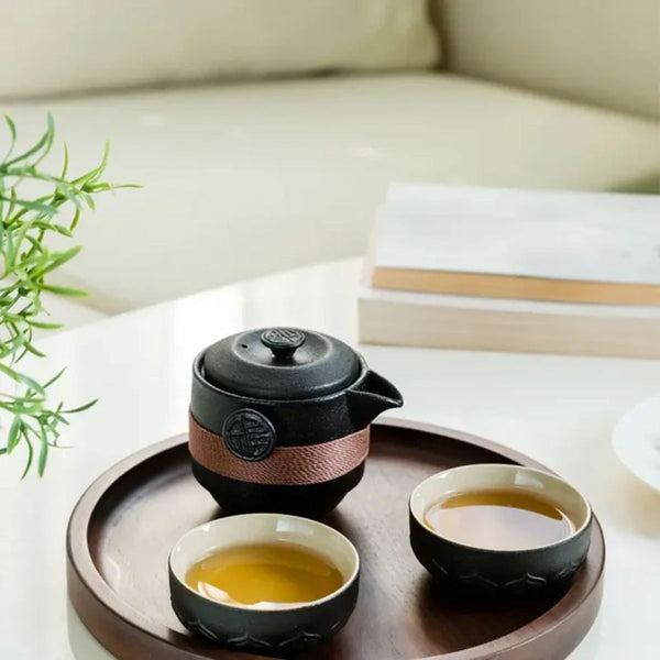 Mei Chinese travel tea set – Ceramic – Black