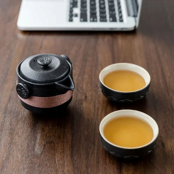 Mei Chinese travel tea set – Ceramic – Black