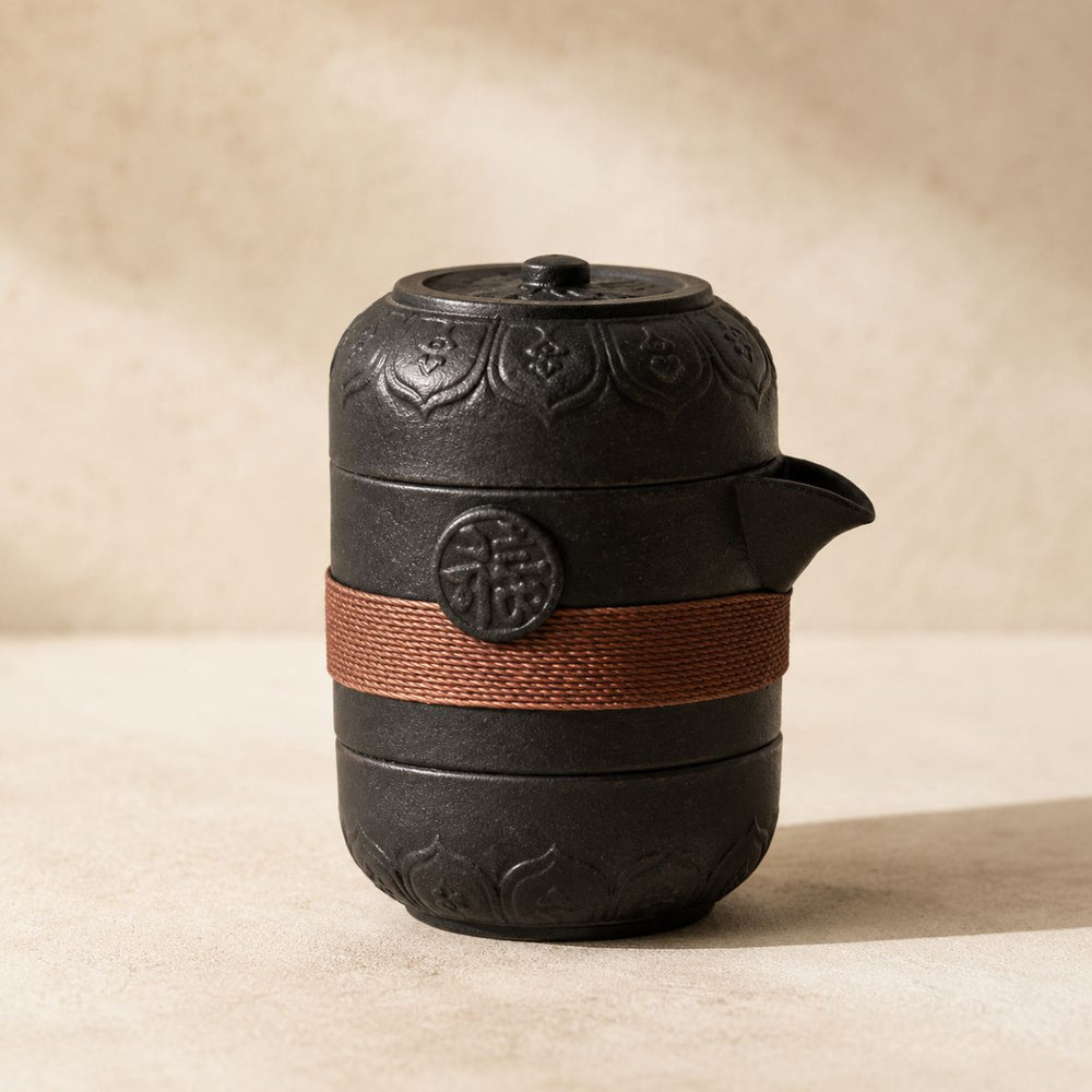 Mei Chinese travel tea set – Ceramic – Black