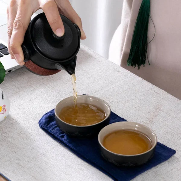 Mei Chinese travel tea set – Ceramic – Black
