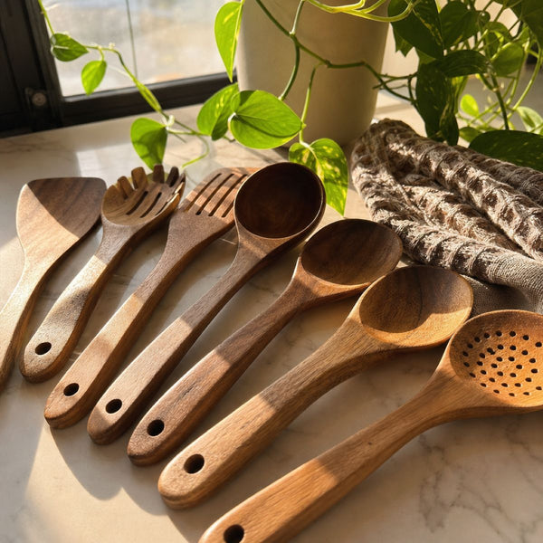 Mori Wooden Kitchen Utensils Set – 9-Piece Acacia Wood