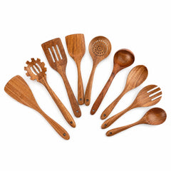 Mori Wooden Kitchen Utensils Set – 9-Piece Acacia Wood