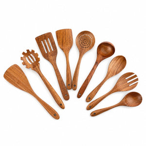 Mori Wooden Kitchen Utensils Set – 9-Piece Acacia Wood