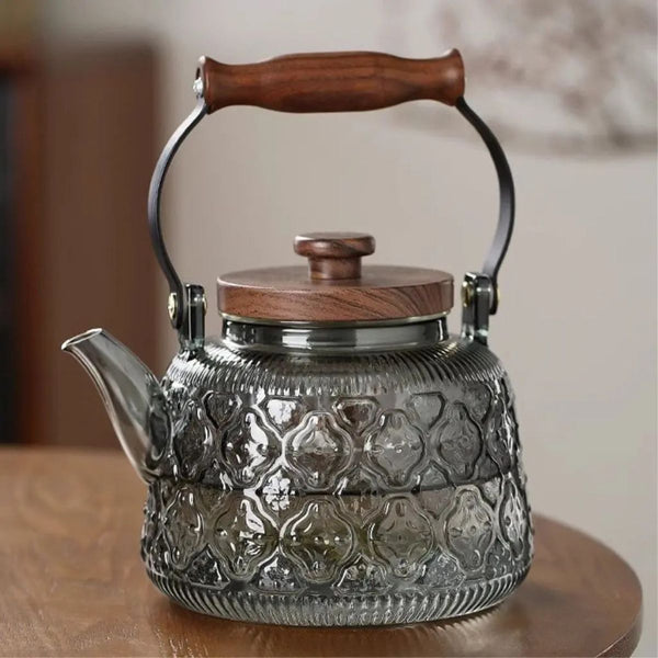 Nami Glass Teapot with Infuser – 1L Borosilicate Glass – Smoky Gray
