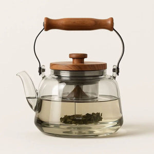 Nami Glass Teapot with Infuser – 1L Borosilicate Glass – Smoky Gray