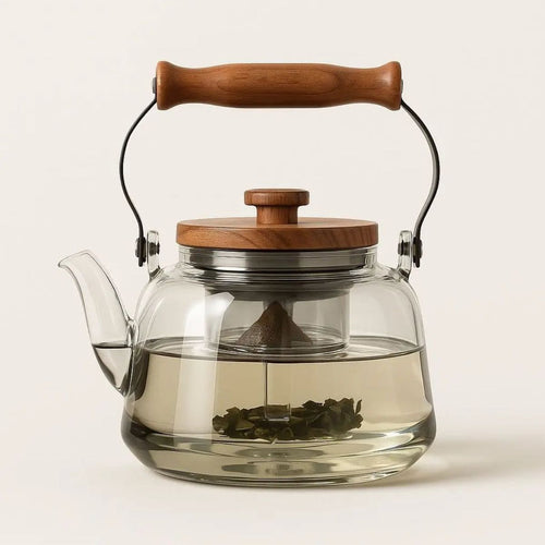Nami Glass Teapot with Infuser – 1L Borosilicate Glass – Smoky Gray