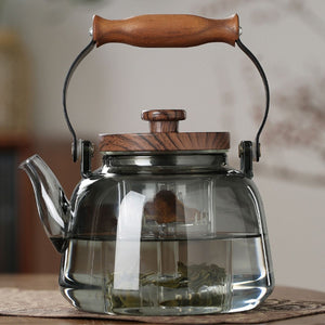 Nami Glass Teapot with Infuser – 1L Borosilicate Glass – Smoky Gray