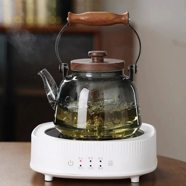 Nami Glass Teapot with Infuser – 1L Borosilicate Glass – Smoky Gray