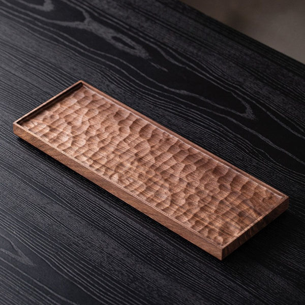 Nara textured walnut tea tray