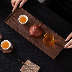 Nara textured walnut tea tray