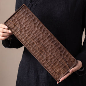 Nara textured walnut tea tray