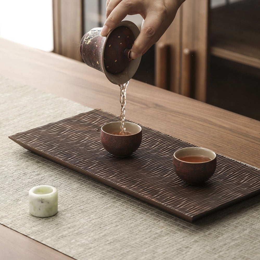 Noren Black walnut tea tray – Textured solid wood