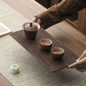 Noren Black walnut tea tray – Textured solid wood