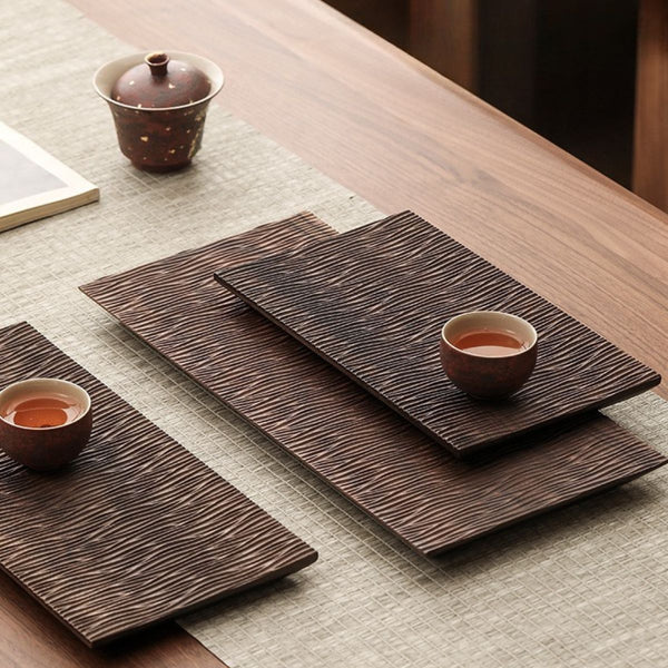 Noren Black walnut tea tray – Textured solid wood