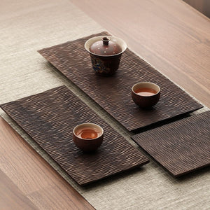 Noren Black walnut tea tray – Textured solid wood