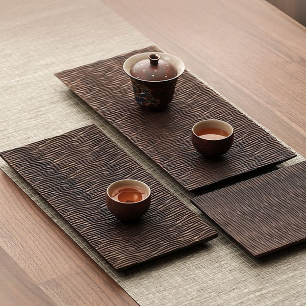 Noren Black walnut tea tray – Textured solid wood