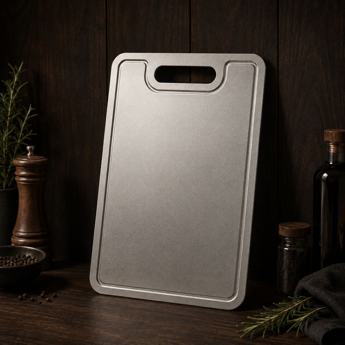 Pure Titanium Cutting Board | Wood & Cast