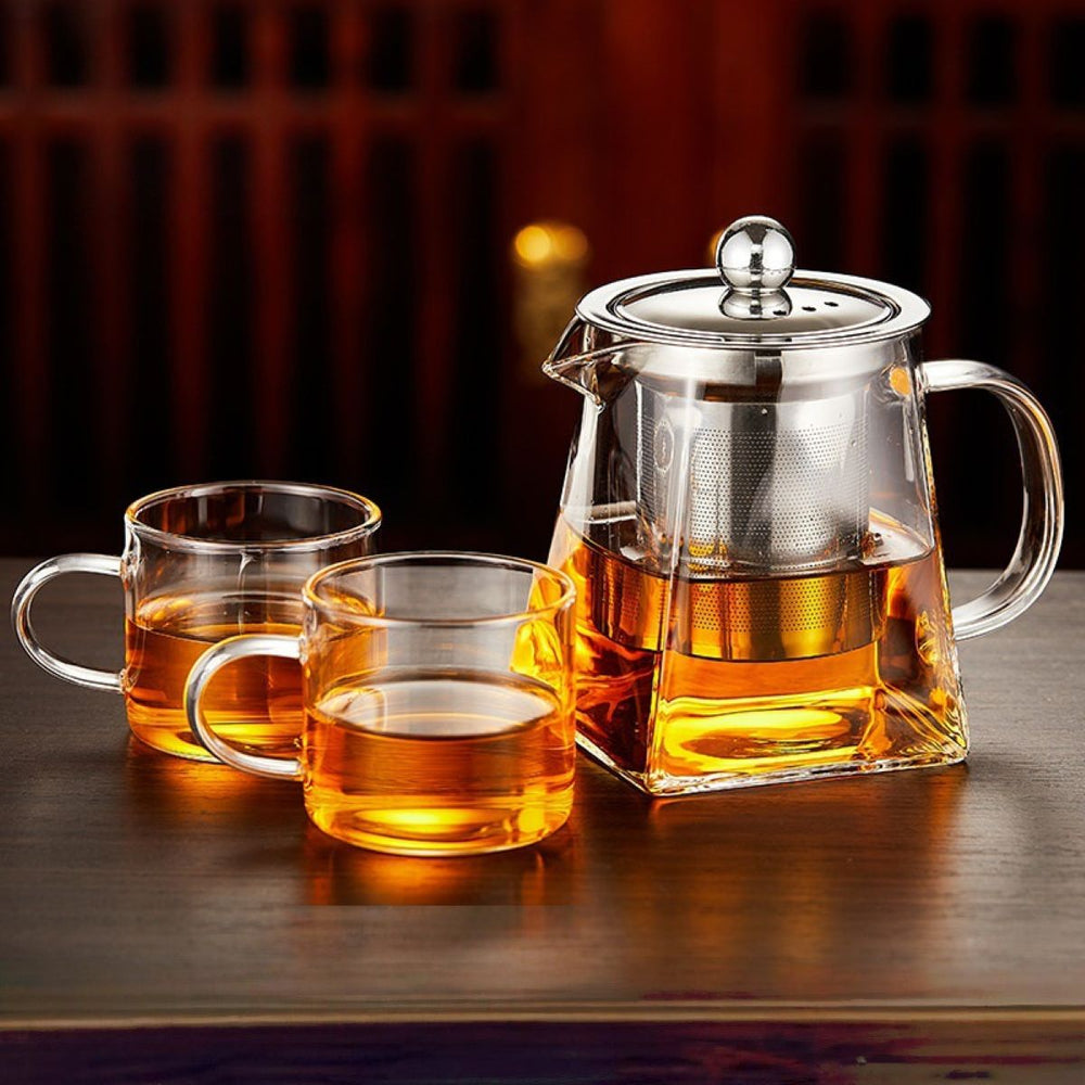 Sora Glass tea set with infuser – 350ml – 2 or 4 Cups