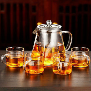 Sora Glass tea set with infuser – 350ml – 2 or 4 Cups