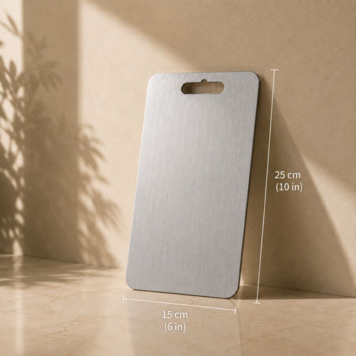 Size diagram of the small titanium cutting board, 25 x 15 cm (10 x 6 in)
