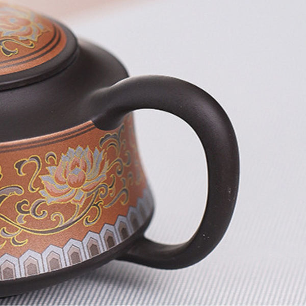 chinese tea set bronze brown handle cup